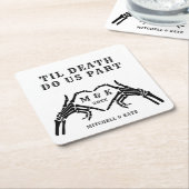 Til Death Do Usパーツスケルトンハートハンド結婚ズ スクエアペーパーコースター (アングル)