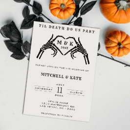 Til Death Do Usパーツスケルトンハートハンド結婚ズ 招待状