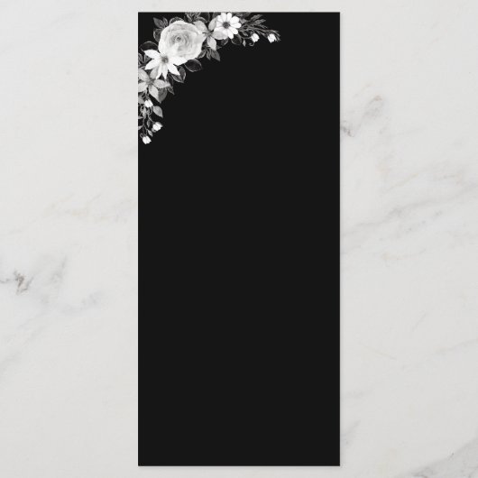 Til Death Do Usパーティーゴシックフローラブラック結婚ズ メニュー (裏面)