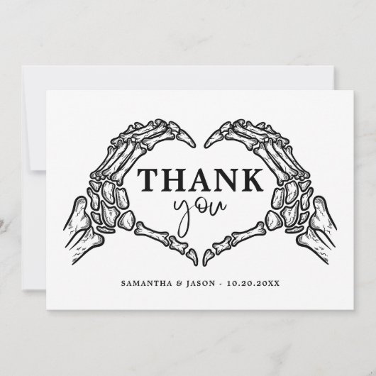 Til Death Do Usパーティーゴシック結婚の写真 サンキューカード (正面)