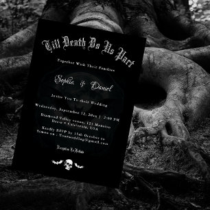 Til Death Do Usパートスカルこうもりゴシック結婚ズ 招待状