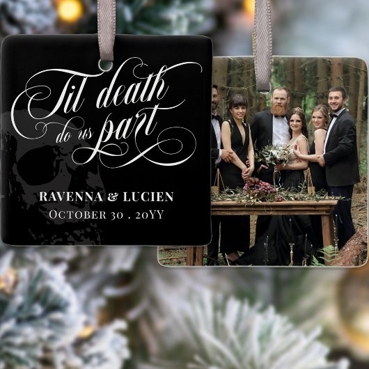 Til Death Do Usパートスカルゴシック結婚の写真 セラミックオーナメント