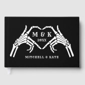 Til Death Do Usパートハートハンドブラック結婚ズ ゲストブック (正面)