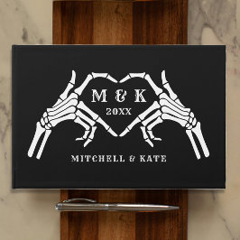 Til Death Do Usパートハートハンドブラック結婚ズ ゲストブック