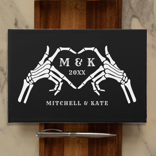 Til Death Do Usパートハートハンドブラック結婚ズ ゲストブック