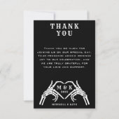 Til Death Do Usパートハートハンドブラック結婚ズ サンキューカード (正面)