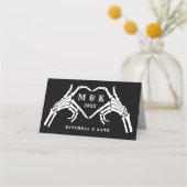 Til Death Do Usパートハートハンドブラック結婚ズ プレイスカード (裏面)