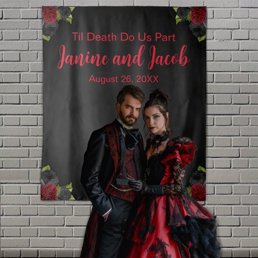 Til Death Do Us Partゴシックバラ写真の背景 タペストリー