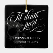 Til Death Do Us Part ドクロ ゴス 結婚 写真 セラミックオーナメント (裏面)
