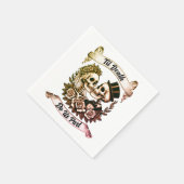 Til Death Do Us Part：新郎新婦スケルトン スタンダードカクテルナプキン (角)