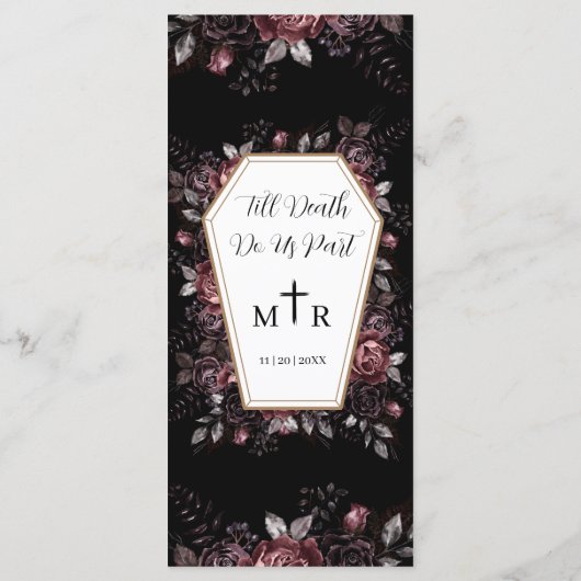 Til Death Do Us Part Black Gothic'結婚s Menu メニュー (裏面)