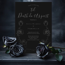 Til Death Do Us Part Black Gray Gothic 結婚's 招待状