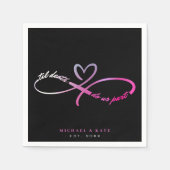 Til Death Do Us Part Black & Pink Infinity Symbol スタンダードカクテルナプキン (正面)