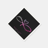 Til Death Do Us Part Black & Pink Infinity Symbol スタンダードカクテルナプキン (角)