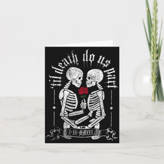 Til Death Do Us Part Couple Skeleton Halloween Men カード (正面)