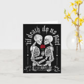 Til Death Do Us Part Couple Skeleton Halloween Men カード (黄色い花)