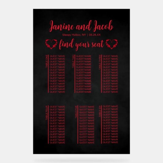 Til Death Do Us Part Darkゴシックムーディシーティングチャート アクリルサイン (正面)