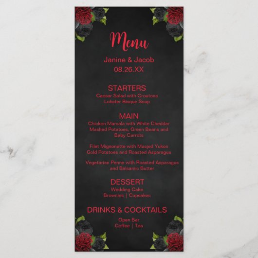 Til Death Do Us Part Darkゴシックムーディ結婚ーズ メニュー (正面)