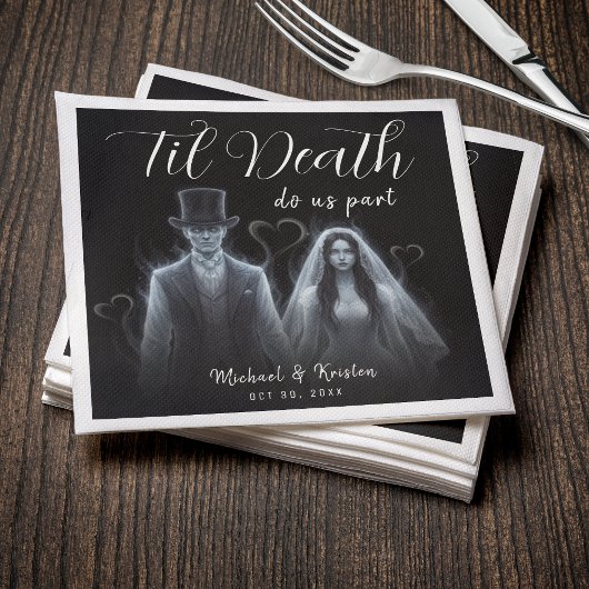 Til Death Do Us Part Ghost Gothic Wedding スタンダードカクテルナプキン