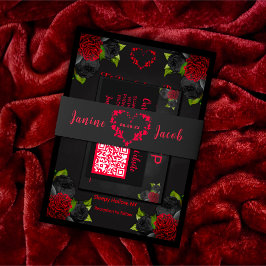 Til Death Do Us Part Gothic赤いハート結婚's 招待状ベリーバンド