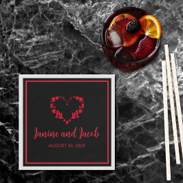 Til Death Do Us Part Gothic Black and Red スタンダードカクテルナプキン