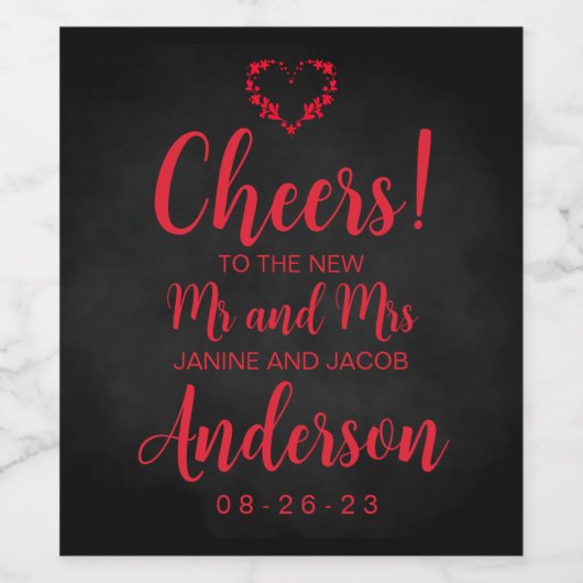 Til Death Do Us Part Gothic Black and Red ワインラベル (シングルラベル)