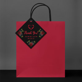 Til Death Do Us Part Gothic Black and Red Rose フェイバータグ