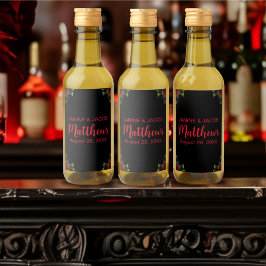 Til Death Do Us Part Gothic Black and Red Roses ワインラベル