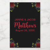 Til Death Do Us Part Gothic Black and Red Roses ワインラベル (シングルラベル)