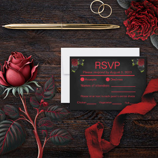Til Death Do Us Part Gothic Black RSVP 案内状