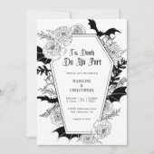 Til Death Do Us Part Gothic Floral Wedding 招待状 (正面)