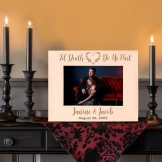 Til Death Do Us Part Gothic Moodyカスタムウェディング レーザー彫刻フレーム