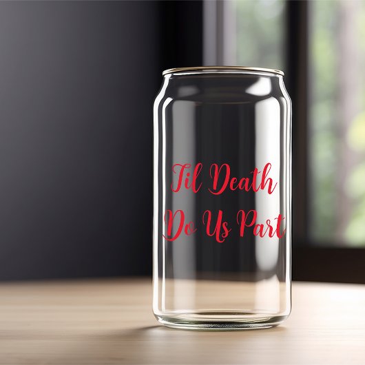 Til Death Do Us Part Gothic Moody Black and Red ガラス缶