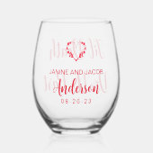 Til Death Do Us Part Gothic Moody Black and Red ステムなしワイングラス (正面)