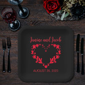Til Death Do Us Part Gothic Red and Blackバラ ペーパープレート