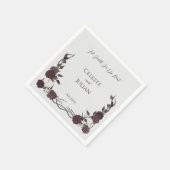 Til Death Do Us Part Gothic Skull & Rose Wedding スタンダードカクテルナプキン (角)