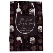 ’Til Death Do Us Part Gothic Skull & Rose Wedding ミディアムペーパーバッグ (正面)