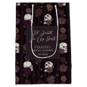 ’Til Death Do Us Part Gothic Skull & Rose Wedding ミディアムペーパーバッグ (裏面)