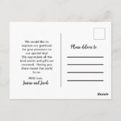 Til Death Do Us Part Gothic Thank You ポストカード (裏面)