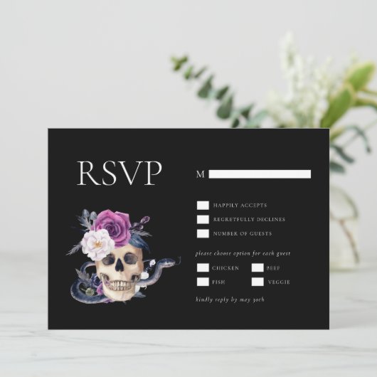 Til Death Do Us Part Purple & Black RSVP 招待状 (スタンド正面)