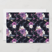 Til Death Do Us Part Purple & Black RSVP 招待状 (裏面)