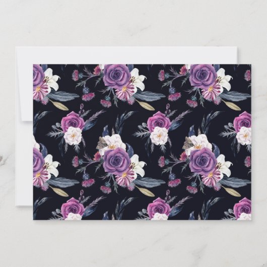 Til Death Do Us Part Purple & Black RSVP 招待状 (裏面)