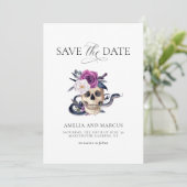 'Til Death Do Us Part Purple & Black Save the Date 招待状 (スタンド正面)