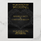 Til Death Do Us Part Skeleton 結婚 Hands 箔招待状 (正面)
