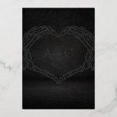 Til Death Do Us Part Skeleton 結婚 Hands 箔招待状 (裏面)