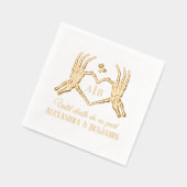 Til Death Do Us Part Skeleton Handsハート記号#1 箔ナプキン (左)