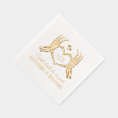 Til Death Do Us Part Skeleton Handsハート記号#1 箔ナプキン (右)