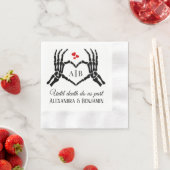 Til Death Do Us Part Skeleton Handsハート記号#1 縁ありカクテルナプキン (インサイチュ)
