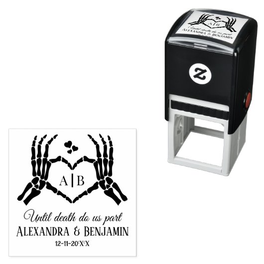 Til Death Do Us Part Skeleton Handsハート記号#1D セルフインキングスタンプ (インサイチュ)