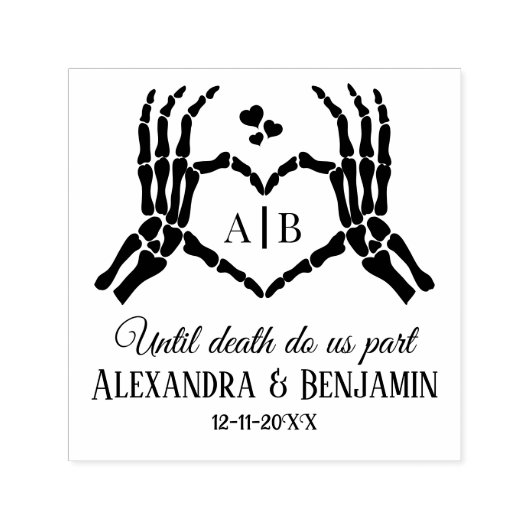 Til Death Do Us Part Skeleton Handsハート記号#1D セルフインキングスタンプ (デザイン)